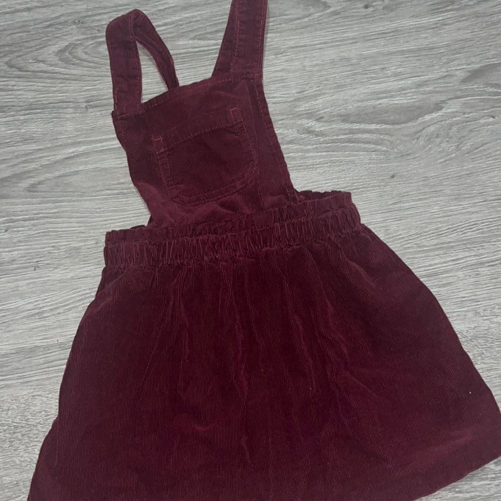 Maroon skirt with suspenders